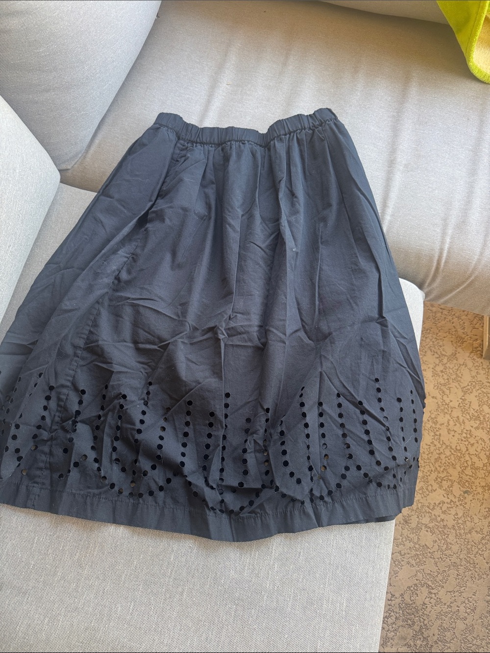 GAP Black Eyelet Hem Circle Skirt